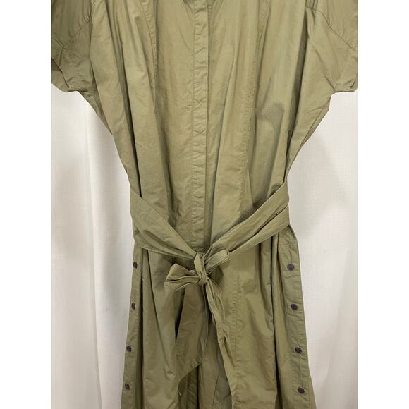 Derek Lam 10 Crosby Mikala Cotton-Poplin Midi Shirt Dress Oregano Size Large NWT - Picture 5 of 13